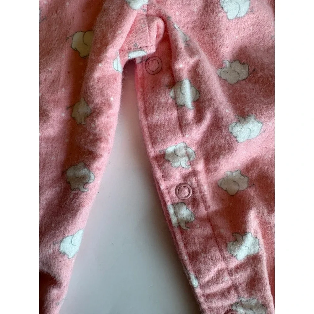 Vintage OshKosh B'Gosh Pink Elephant Print Overalls 18 Months Made in USA NWT